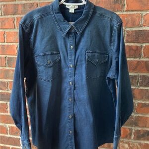 Coldwater Creek New Denim Women’s Shirt with Metal Snaps Size XL NEW With Tags